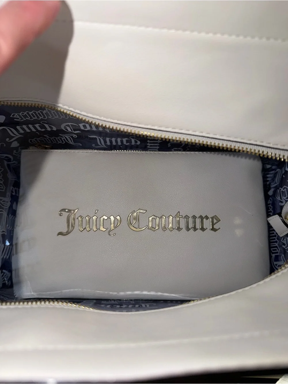 Juicy Couture Heart Dazzling Blue Beachin Tote NWT w/ Cosmetic Bag - Picture 6 of 12